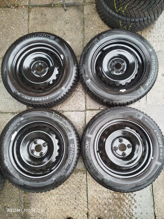 Koła Stalowe KIA 6Jx15 (4x100,ET46)+ Opony Hankook 185/65R/15 88T M+S