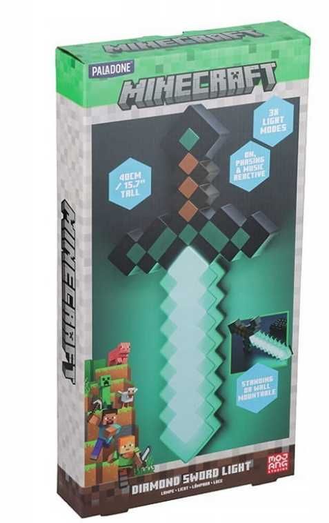 Lampka diamentowy miecz Minecraft 40cm młodzieżowa gamingowa