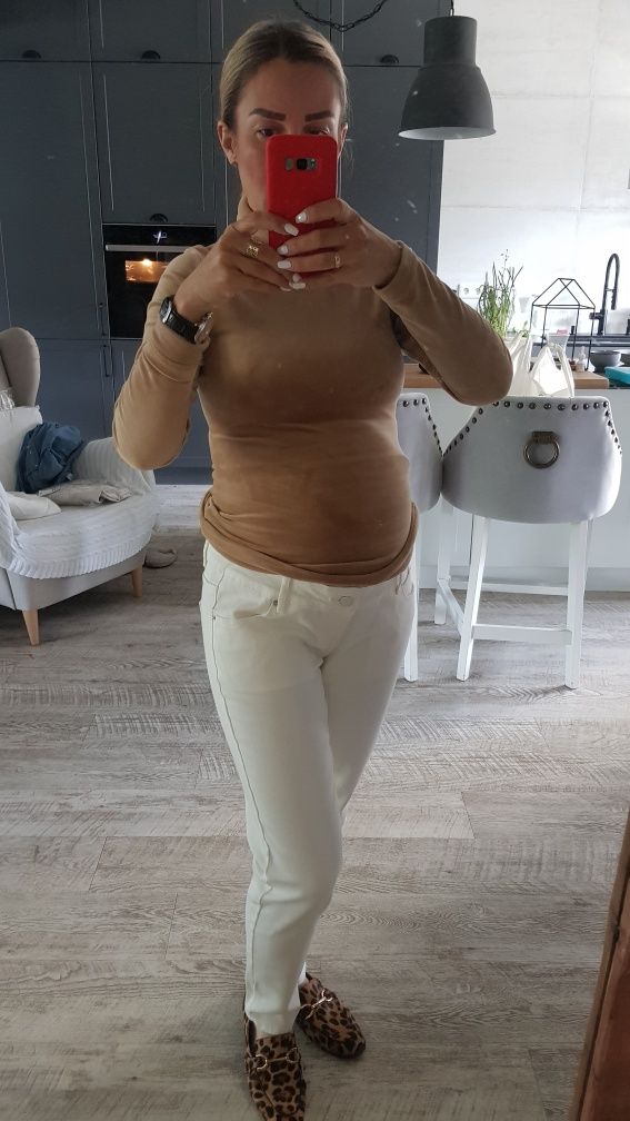 Spodnie Jeansy białe ciążowe Reserved r. xs/s