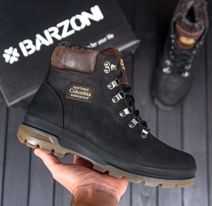 Високі чоловічі черевики зимові, шкіряні, мужские кожаные ботинки