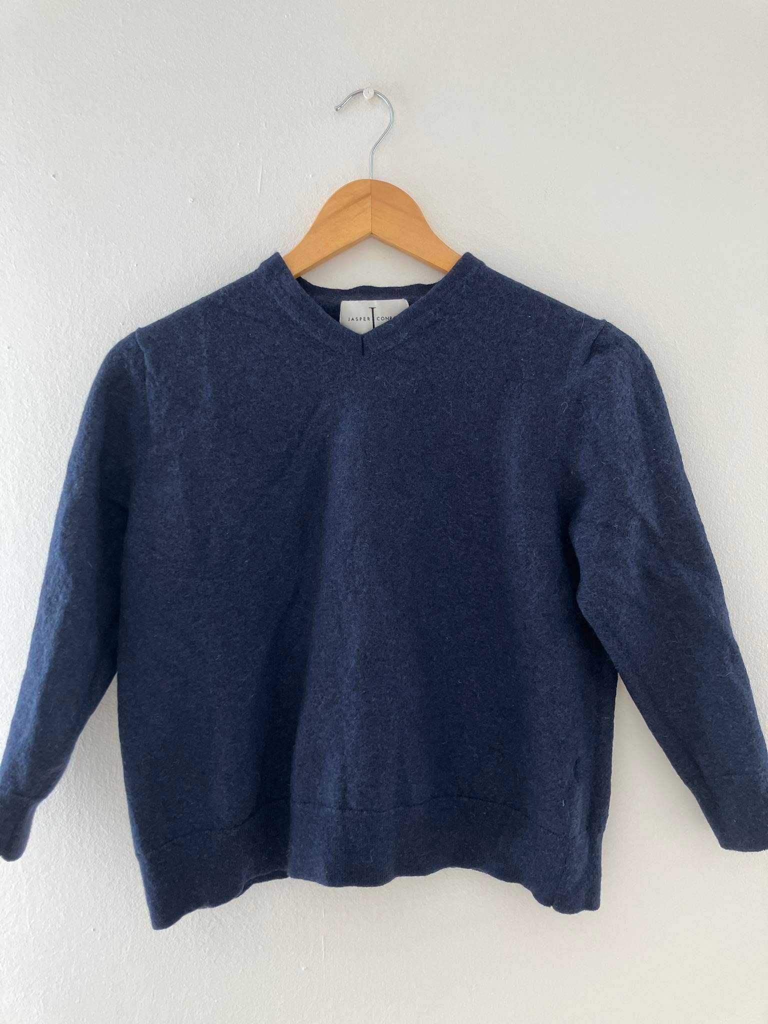 Granatowy sweter Jasper Conram 100% wełna merino