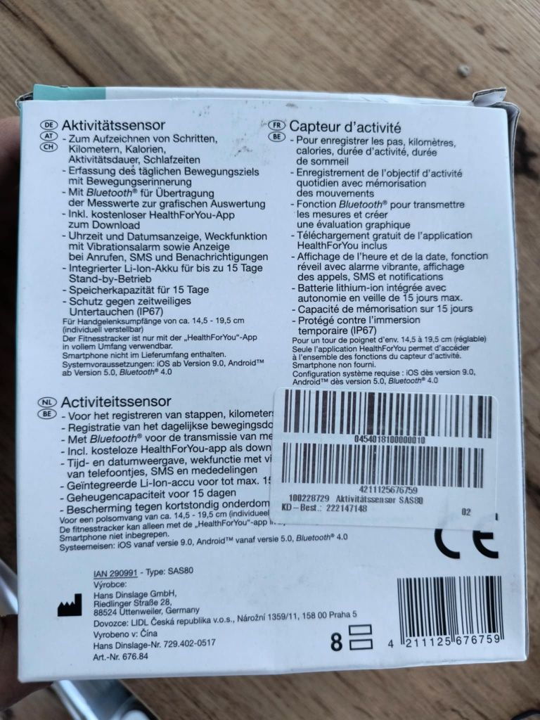 Czujnik aktywności HealthForYou by SilverCrest