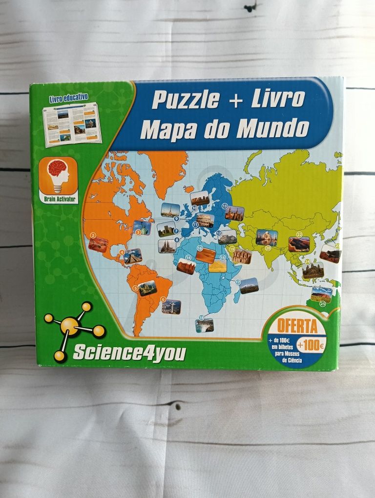 Puzzle Mapa do mundo + Livro