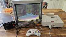 Sega saturn HST-3220 biała z rozszerzeniem pamięci. Sprawna.