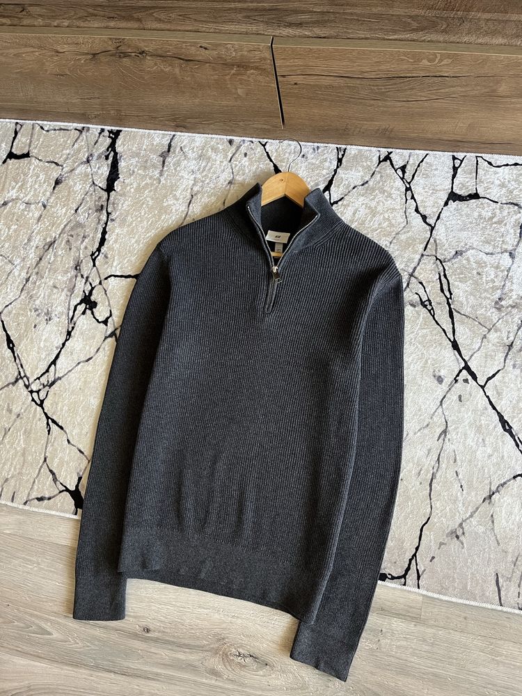 H&M кофта свитер мужской полузамок 1/4 zip / Размер S-M