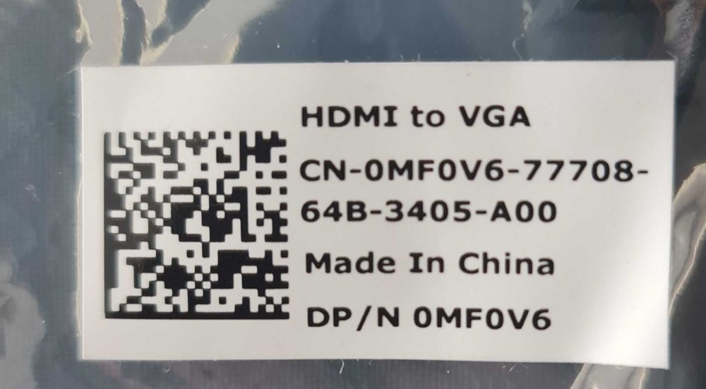 Adaptador Dell HDMI (M) para VGA (F)