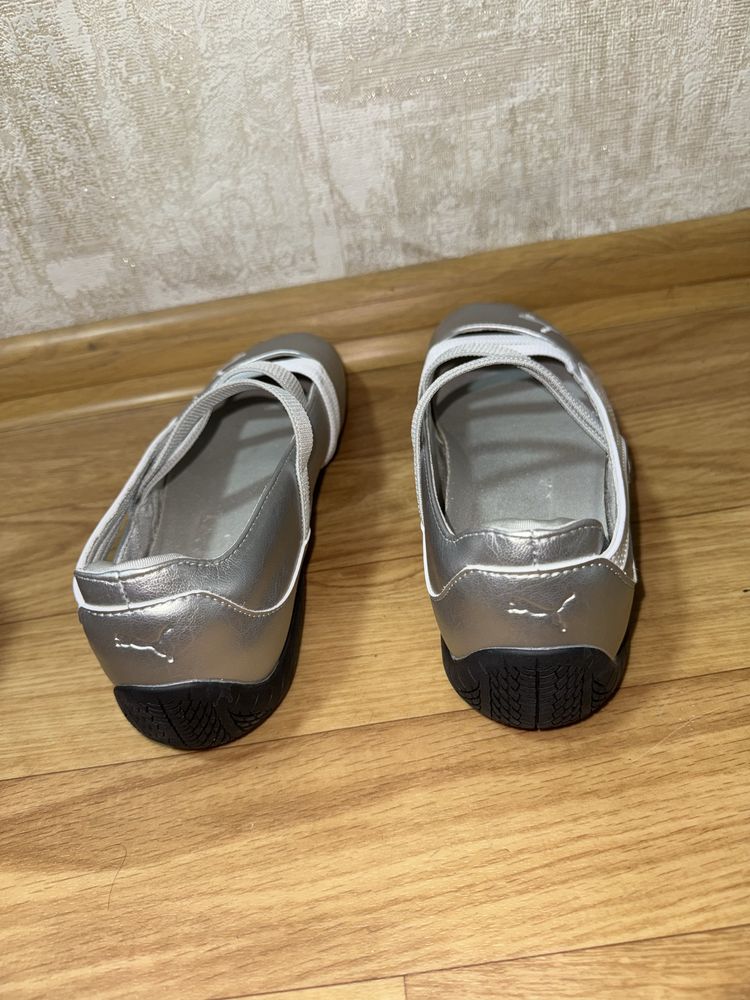 puma ballet metallic speedcat пума балетки сірі розмір 40