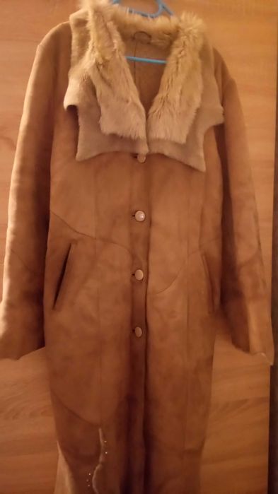Дубленка натуральная женская длинная коричневая