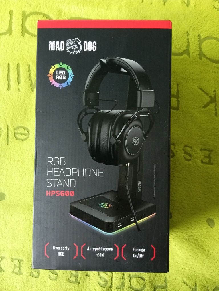 Stojak na słuchawki LED RGB MadDog