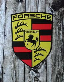 Logo PORSCHE 3D na ścianę prezent dla męża chłopaka do domu garażu