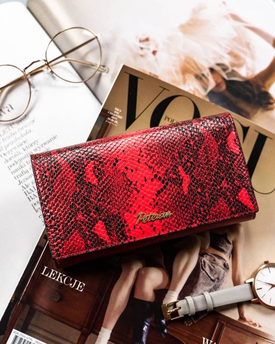 duży portfel damski z podwójną sekcją na bilon - peterson