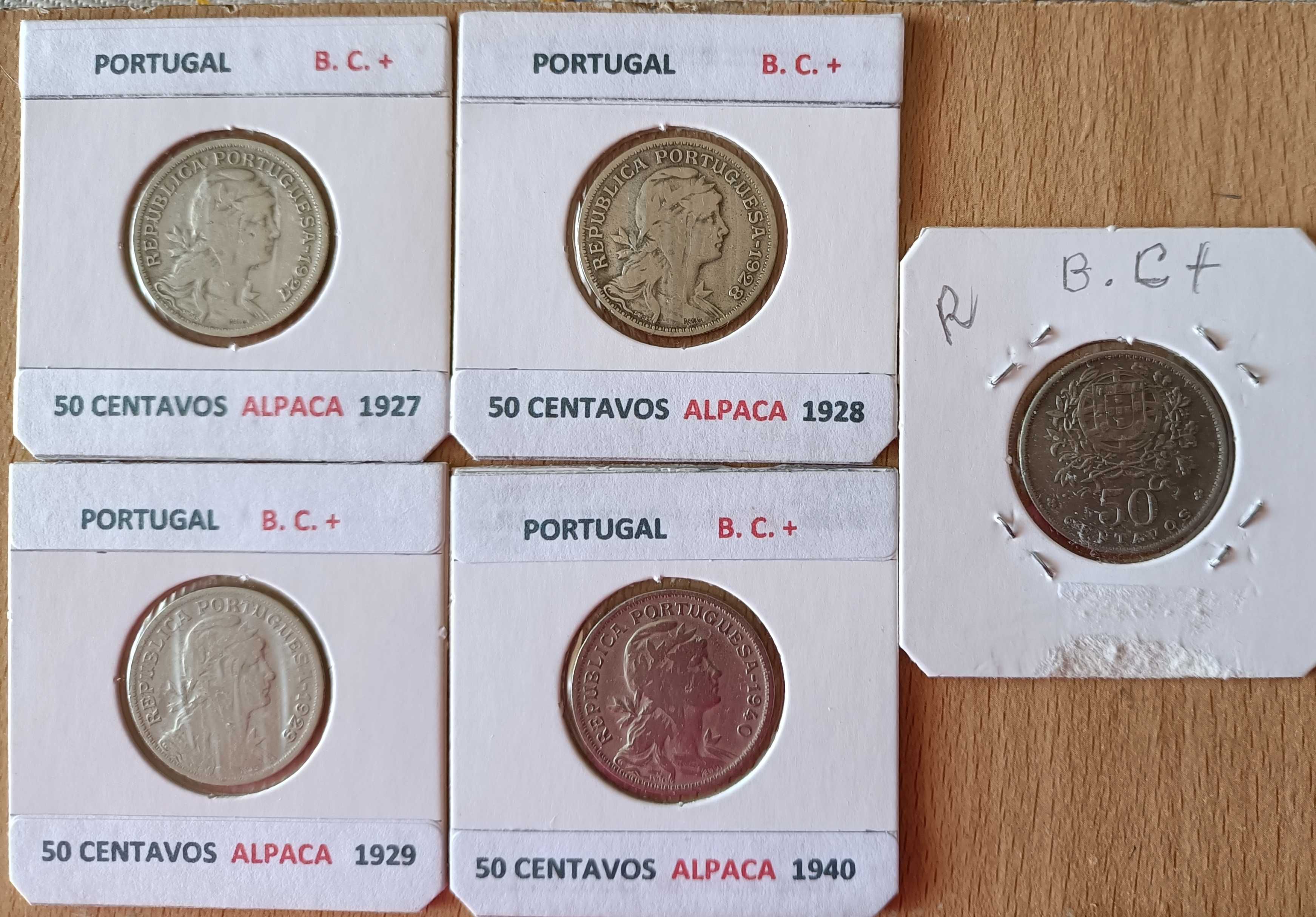 Moedas da Segunda  República Portuguesa ( 50 Centavos Alpaca )"