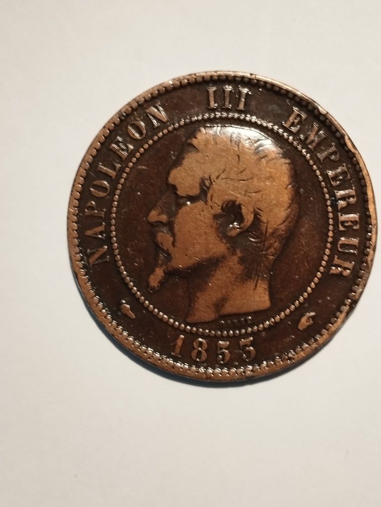 Moeda de 10 Centimes 1853 França