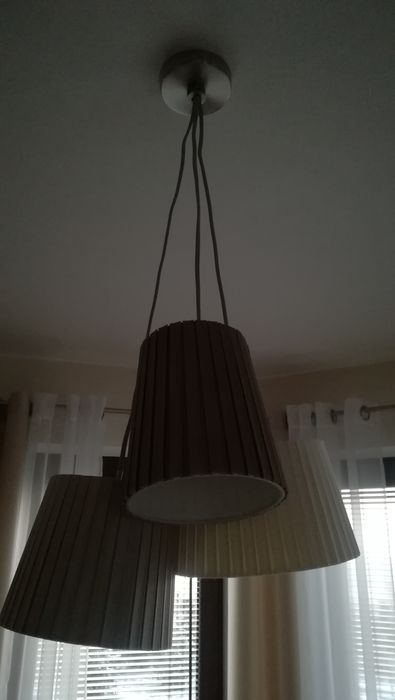 Lampa 3 klosze beż brąz