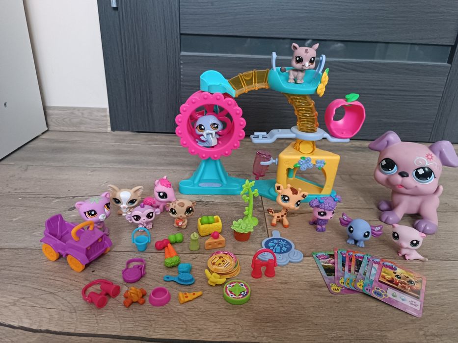 Littlest pet shop 11 zwierzątek + jedno duże fabryka zabawy+safari