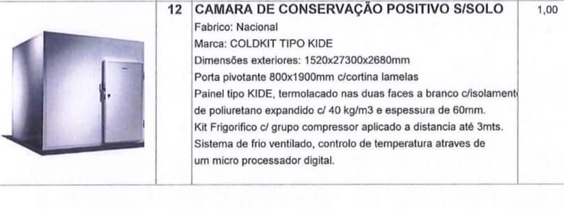 Camara Conservação Frio
