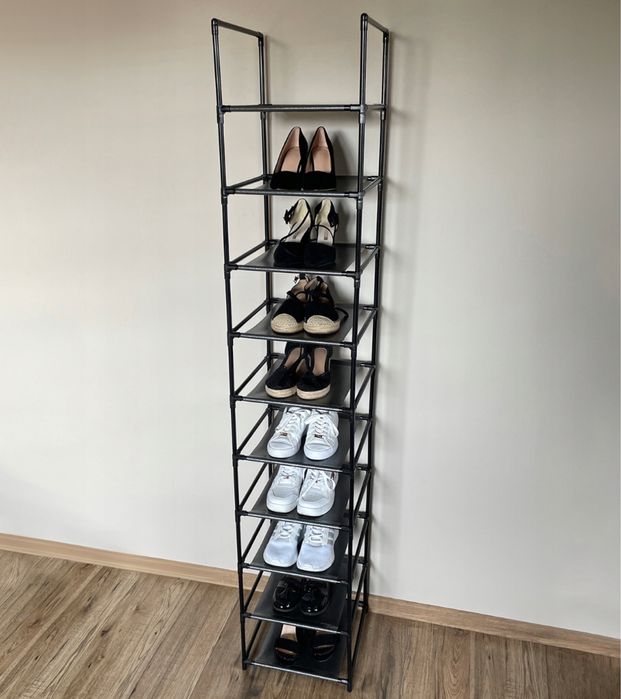Półka na buty RUHHY – regał modułowy 10 półek, metalowy stelaż