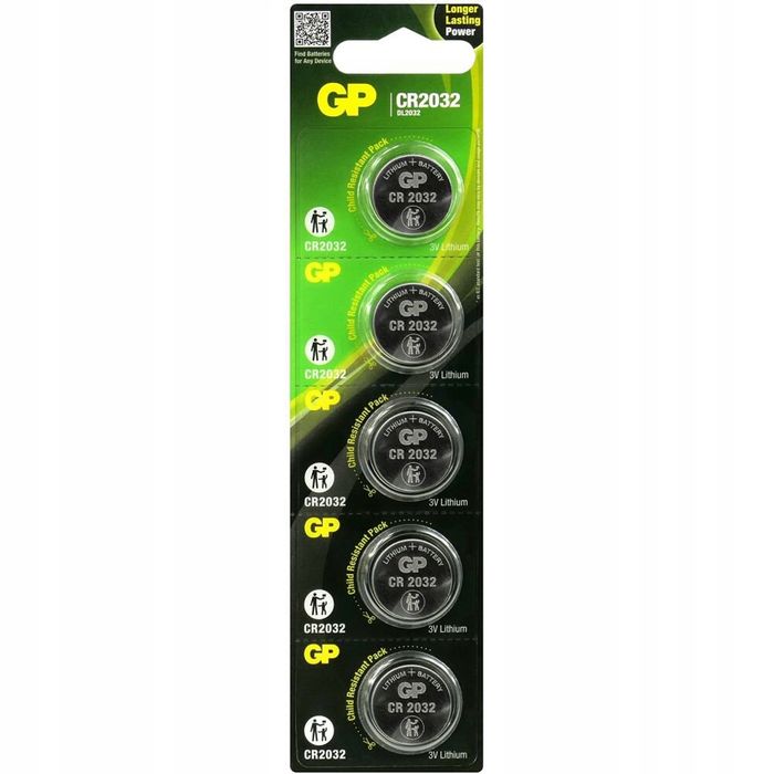 GP CR 2032 3V lithium baterie 5szt 1 blister CR2032 litowe 5x bateria