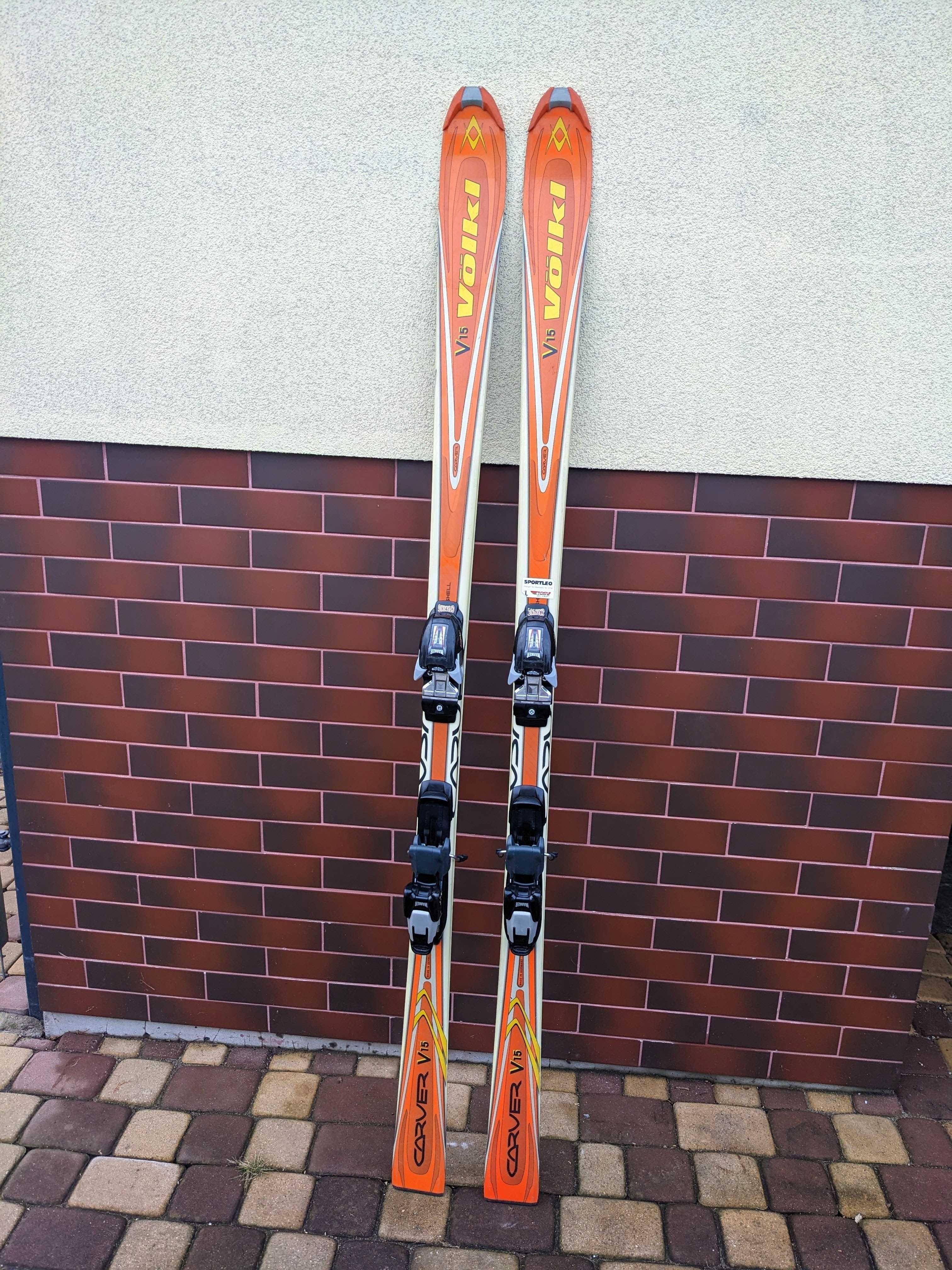 Narty Retro Volkl CARVER V15 180 cm + kijki + pokrowiec