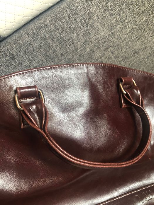 Skórzana brązowa torebka damska