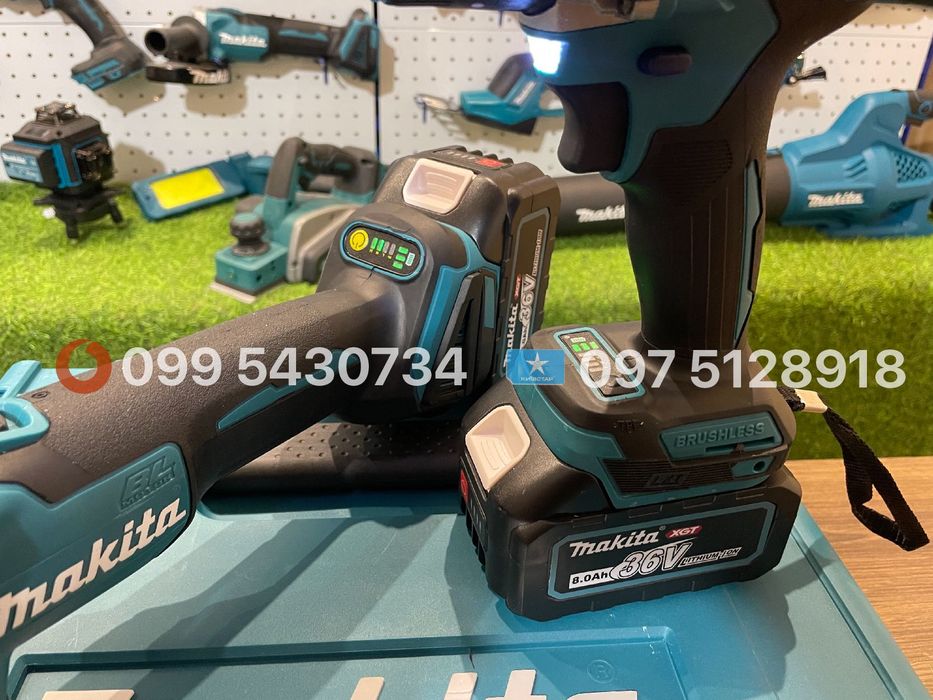 Набір 2/1 Makita Аккумуляторний  Болгарка Шуруповерт DGA 504 - DHP 485