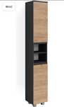 Vicco Szafka łazienkowa "J-Shape", Antracyt/Dąb, 30 x 190 cm