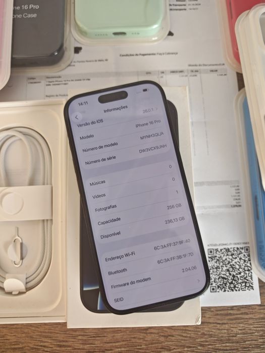 iPhone 16 Pro 6.3" 256GB Preto Titanium  C/Garantia Aceito Retom