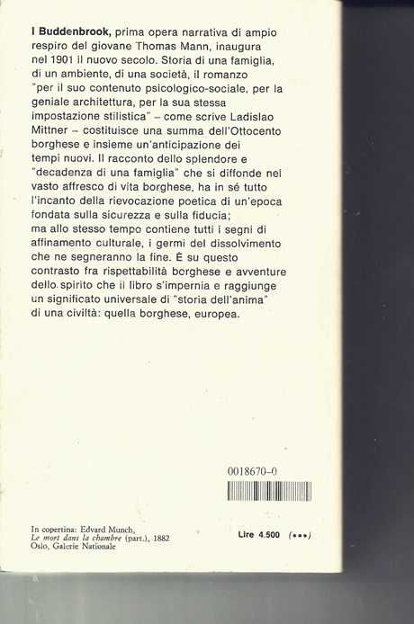 Thomas Mann I Buddenbrook ( po włosku )