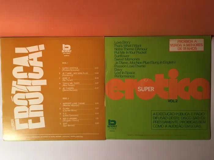 MÚSICA ERÓTICA - 5 LP  - anos 70