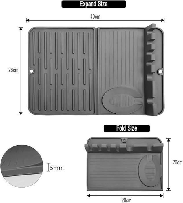Mata kuchenna silikonowa ociekacz do naczyń 40cm
