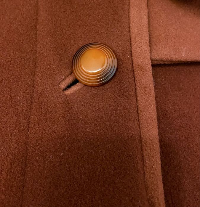 Włoski rudy płaszcz Bellandi z wełny i kaszmiru