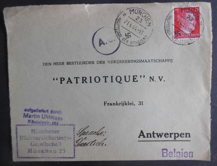 Selos Alemanha Nazi 1939/45-Fragmento Hitler c/ Suástica "Patriota"