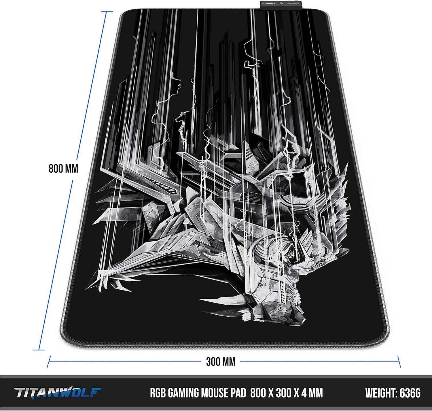 TITANWOLF XXL RGB Gaming Mouse Mat Pad - 800x300mm Novo cx selada!