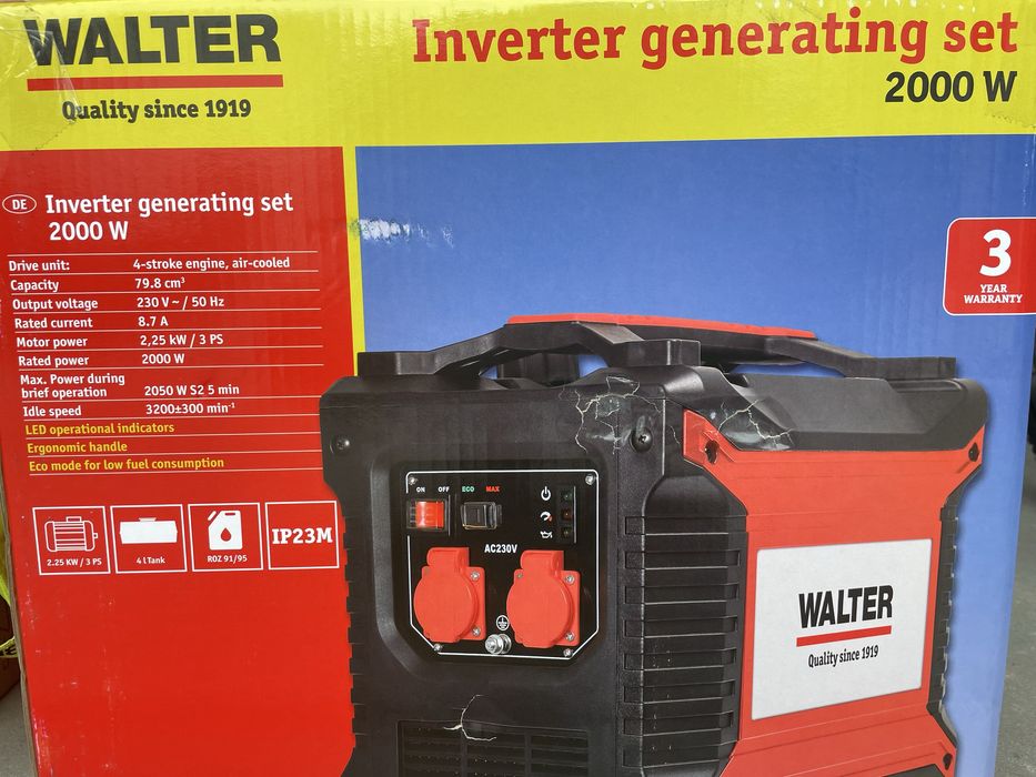 Agregat prądotwórczy WALTER 2000 W nowy