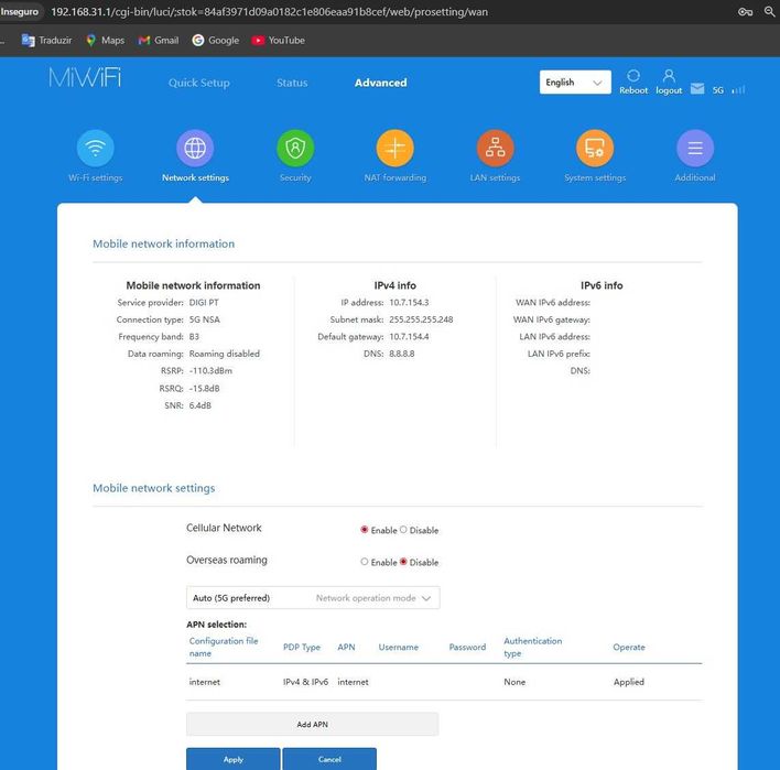 Xiaomi 5G Wi-Fi 6 AX5400 Router SIM
