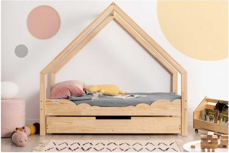 Łóżko dziecięce domek 90x180cm niskie / szuflada