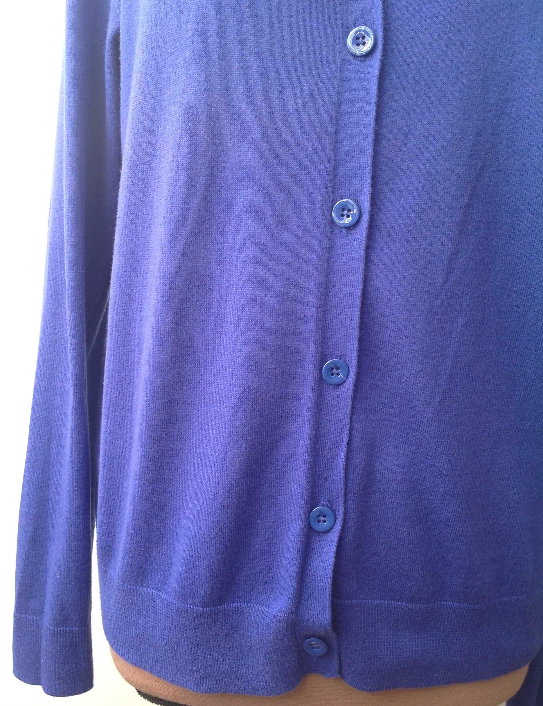 GAP sweter kardigan kobalt z jedwabiem