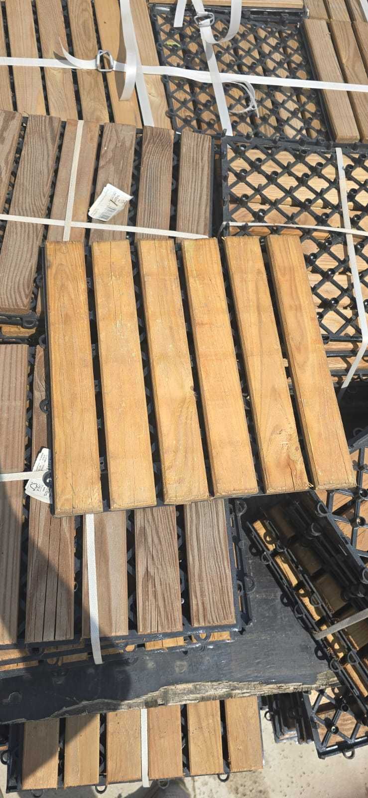płytka drewniana tarasowa 30x30cm z podkładem plastikowym