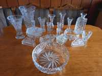 Kryształy kryształ wazon wazonik serwetnik karafka misa zestaw 15 szt.