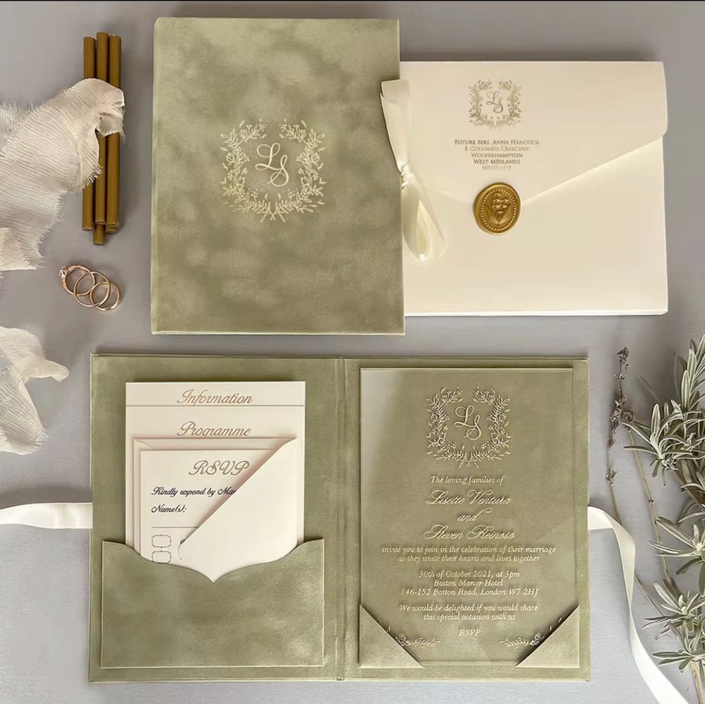 Luxuoso convite de casamento Personalizado