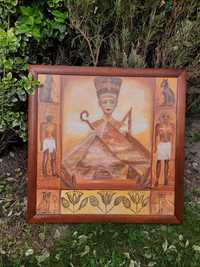 Obraz Starożytny Egipt na płycie w drewnianej ramce