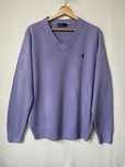 Lawendowy kaszmirowy sweter męski Polo Ralph Lauren XXL, basic, casual