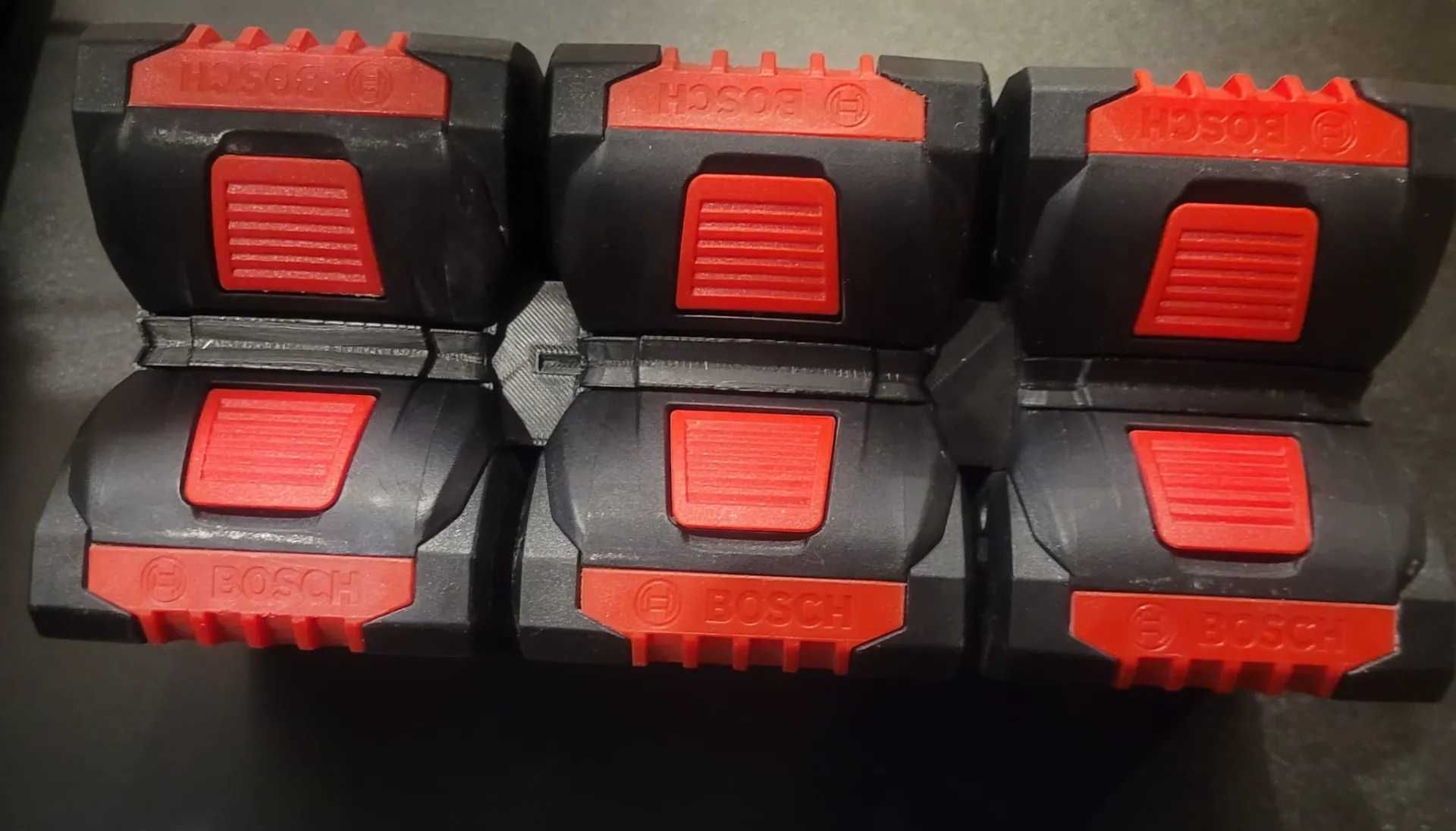 Uchwyt na akumulatory Bosch 18V – organizer na 6 sztuk – druk 3D