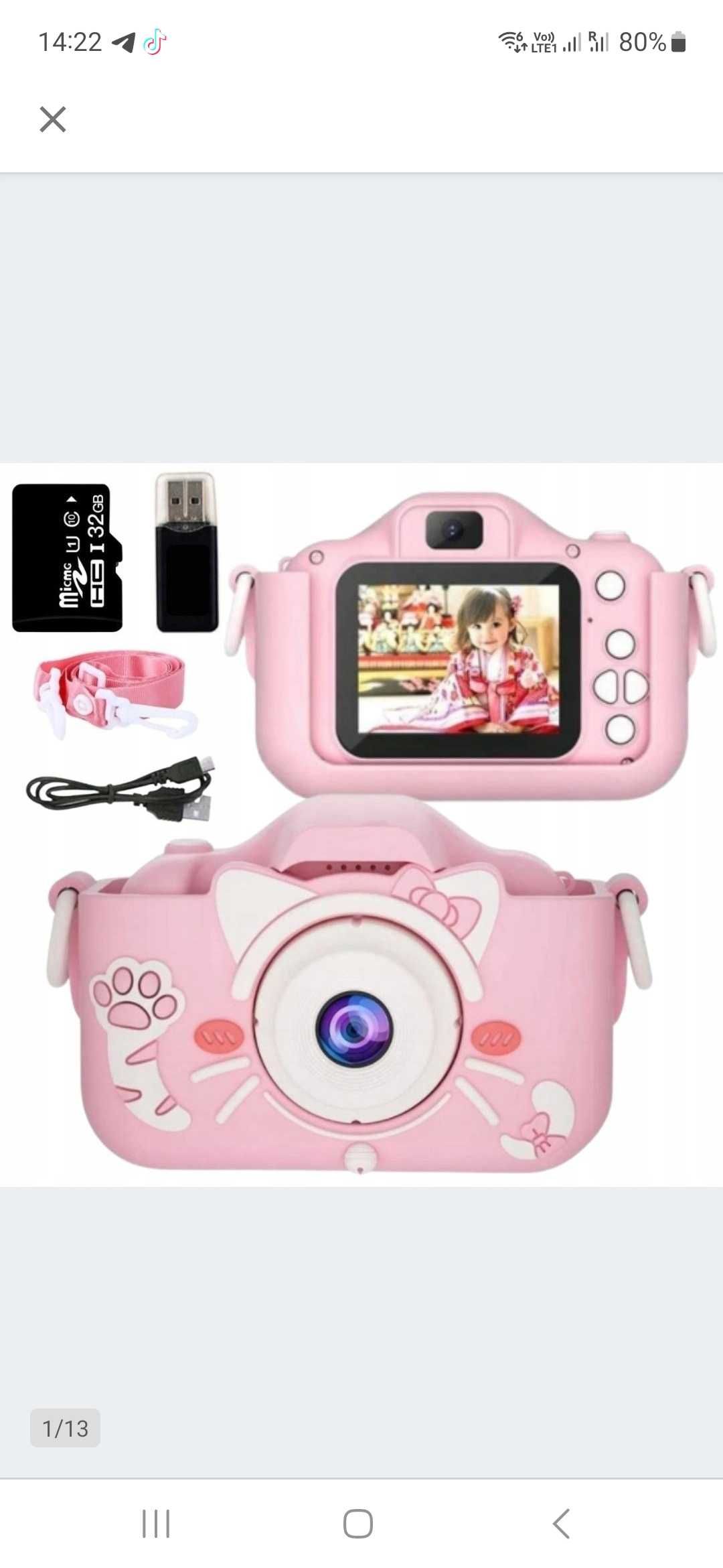 ZeeTech Aparat cyfrowy dla dzieci Kotek 40 Mpx gry selfie