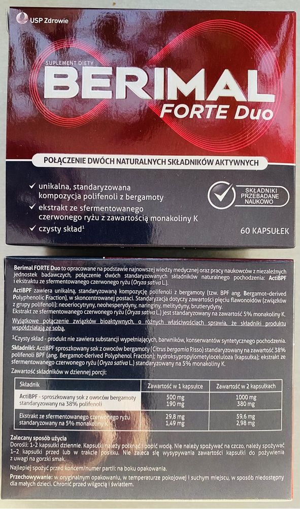 3x BERIMAL HEPA 60 kap Bergamota polifenole karczoch BERIMAL FORTE DUO