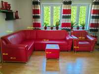 Zestaw wypoczynkowy sofa, fotel , pufa