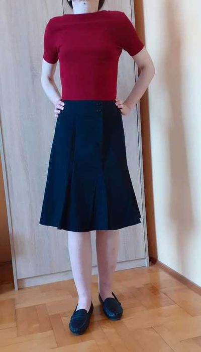 36 38 40 Jak nowa spódnica na maturę czarna midi '90s Y2K real vintage
