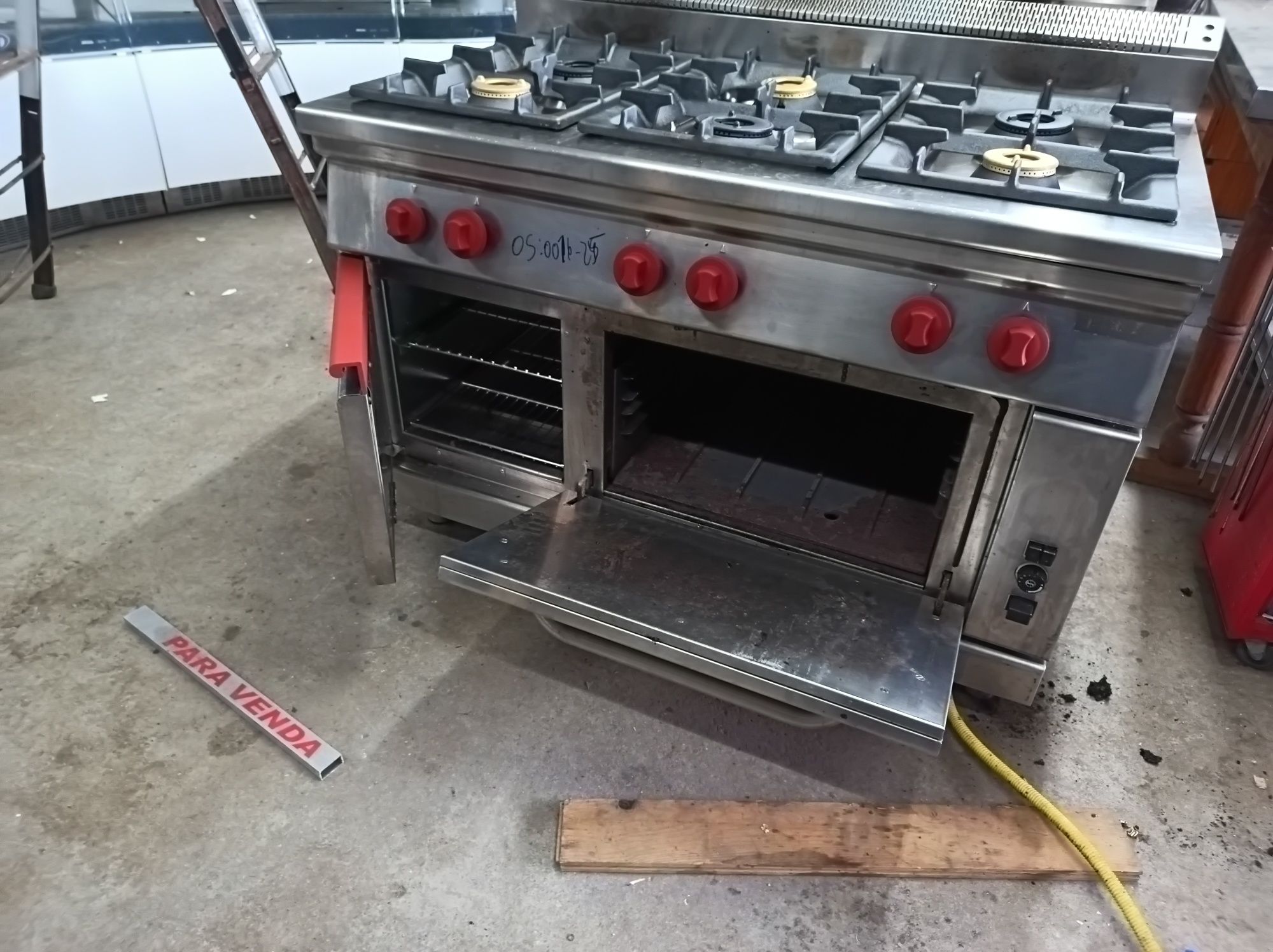 Fogão industrial a gás 6 queimadores com forno
