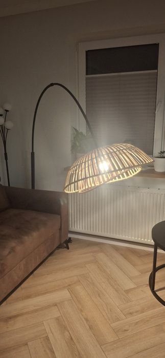 Lampa stojąca, podłogowa Boho, bambus,ratan