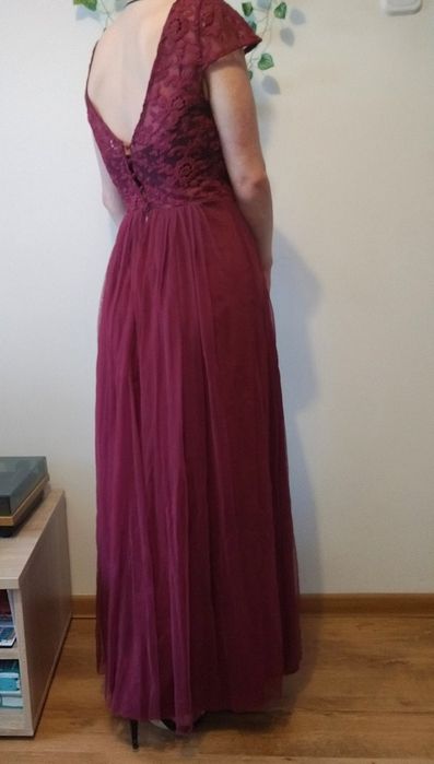 Sukienka XS only gołe plecy wesele wizytowa długa maxi Vintage